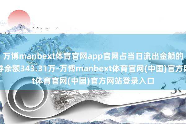 万博manbext体育官网app官网占当日流出金额的0.18%;融券余额343.31万-万博manbext体育官网(中国)官方网站登录入口