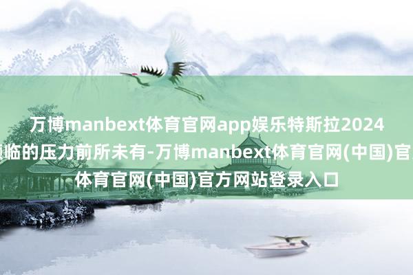 万博manbext体育官网app娱乐特斯拉2024年在中国市局濒临的压力前所未有-万博manbext体育官网(中国)官方网站登录入口