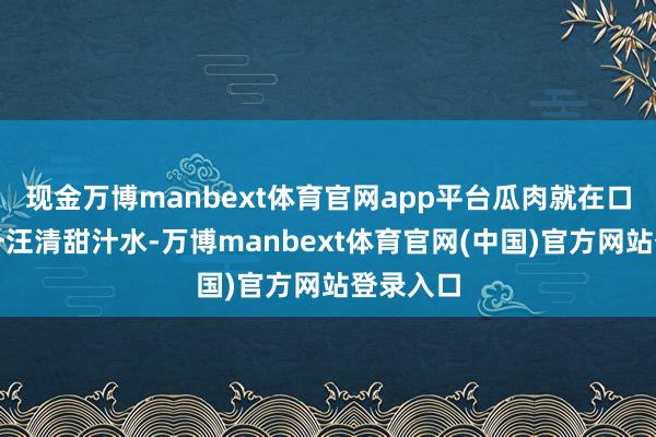 现金万博manbext体育官网app平台瓜肉就在口中化为一汪清甜汁水-万博manbext体育官网(中国)官方网站登录入口