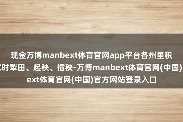 现金万博manbext体育官网app平台各州里积极开采村民抢执农时犁田、起秧、插秧-万博manbext体育官网(中国)官方网站登录入口