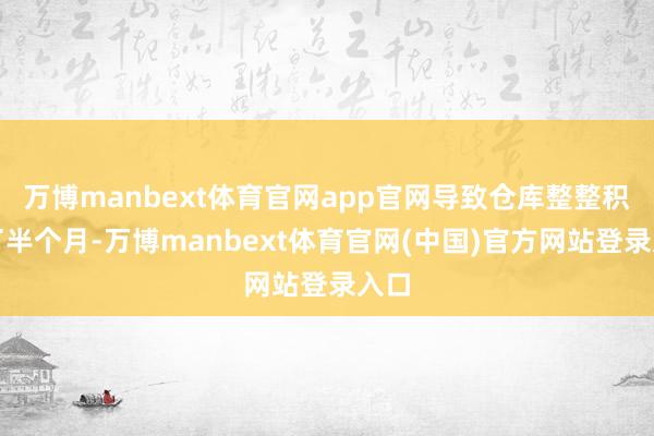 万博manbext体育官网app官网导致仓库整整积压了半个月-万博manbext体育官网(中国)官方网站登录入口