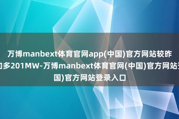 万博manbext体育官网app(中国)官方网站较昨年同期加多201MW-万博manbext体育官网(中国)官方网站登录入口