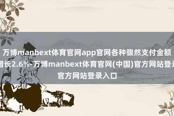 万博manbext体育官网app官网各种骤然支付金额同比增长2.6%-万博manbext体育官网(中国)官方网站登录入口